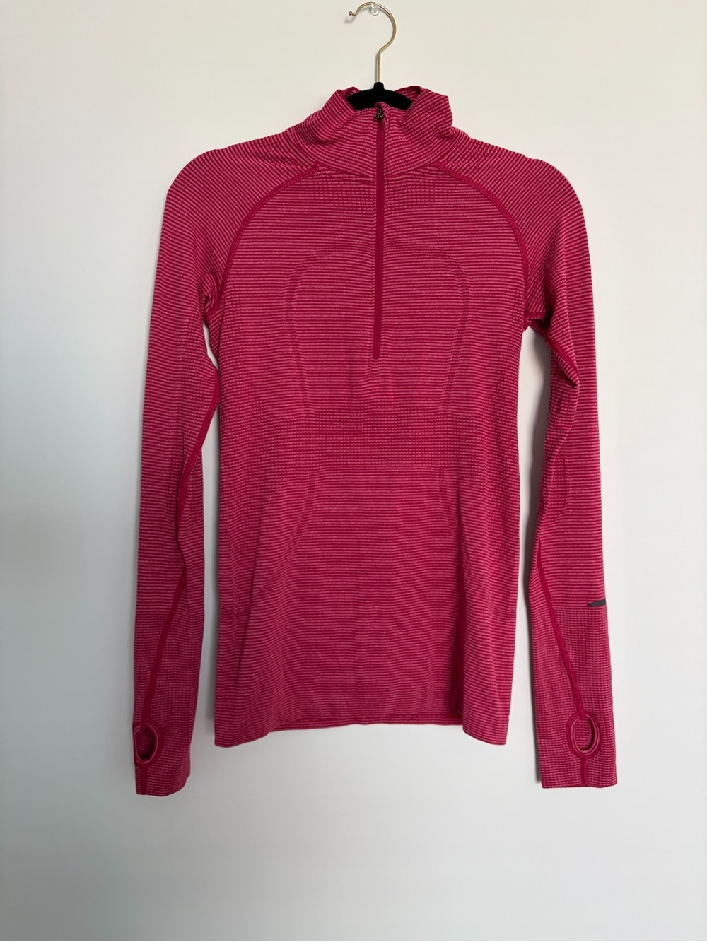 Lululemon Run Swiftly Half Zip Pullover Pink red Heather Thumbholes Women’s S - Picture 1 of 3